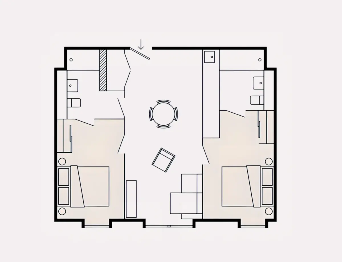 2 Rooms view 1