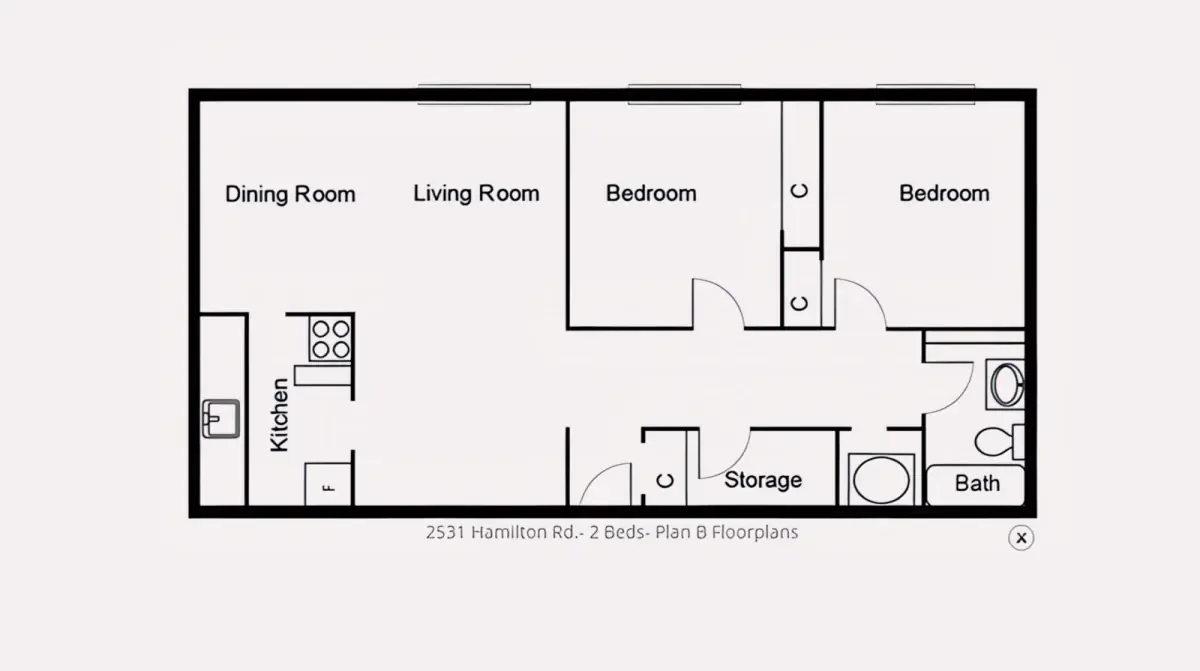 2525 Hamilton Road- 2 Beds