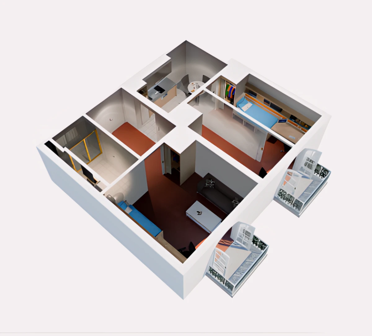 3 Rooms view 1