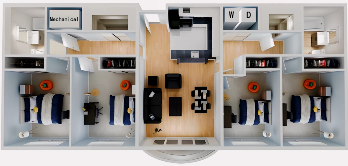 4 Bed 2 Bath Small
