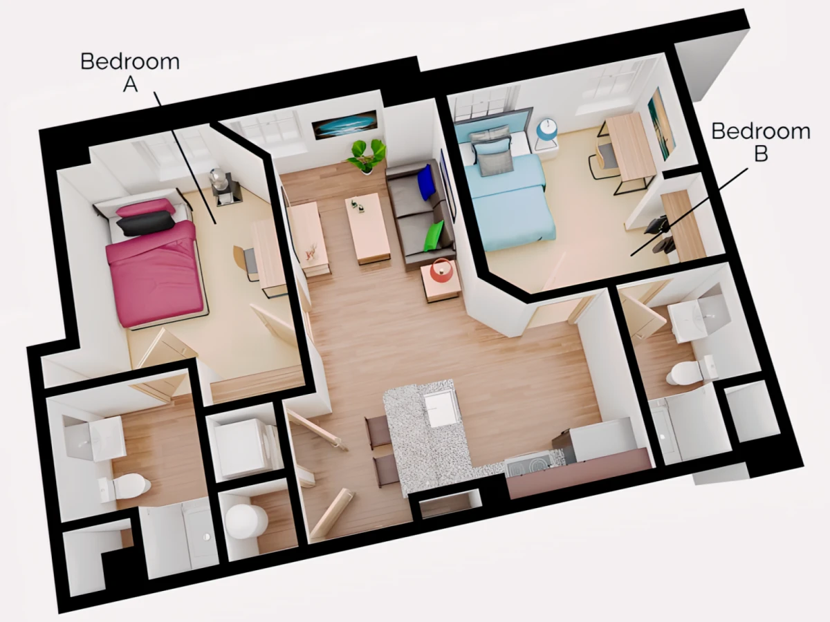 2 Rooms view 3
