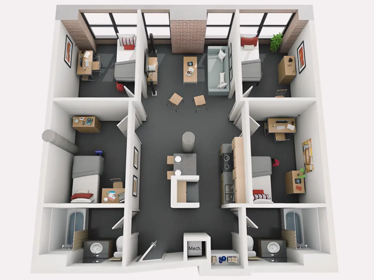 4 Rooms view 3
