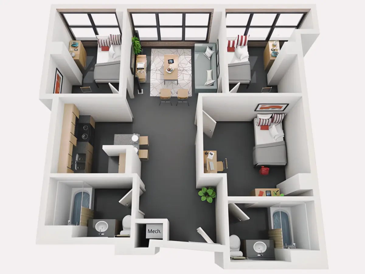 3 Rooms view 2