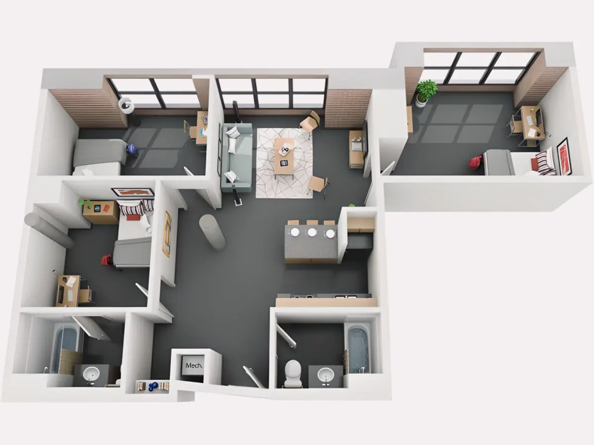 3 Rooms view 4