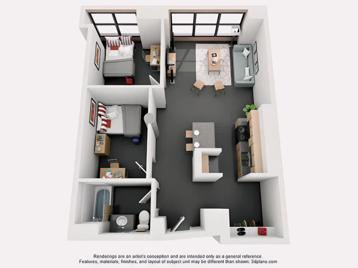 2 Rooms view 1