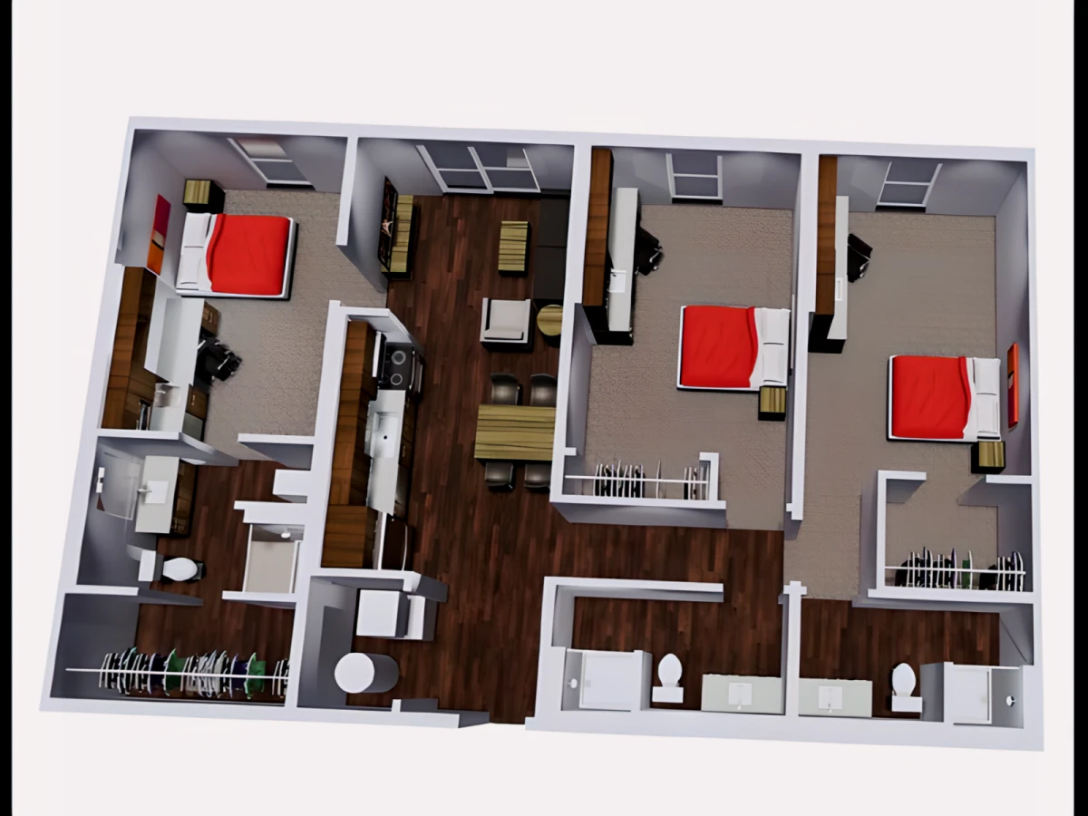 4 Rooms view 2