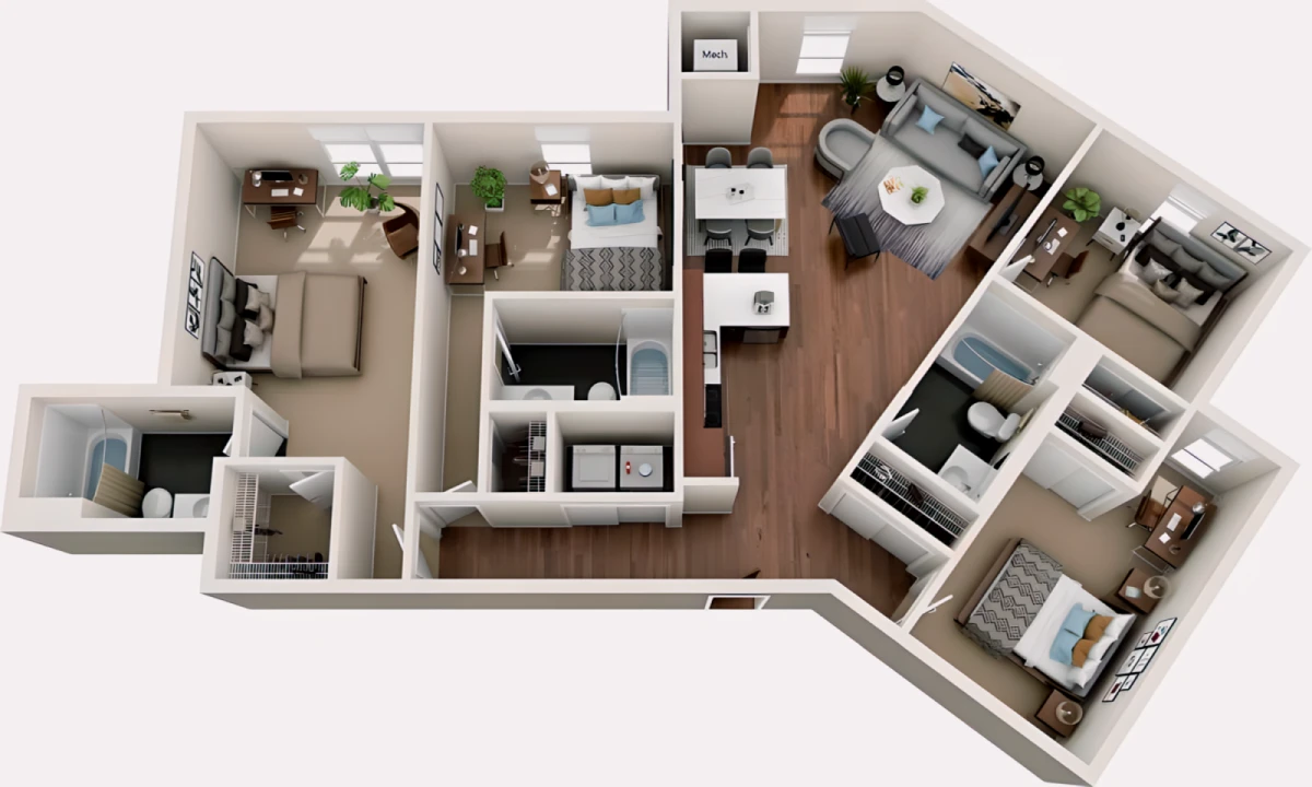 4 Rooms view 3
