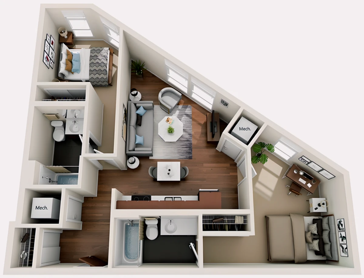 2 Rooms view 1