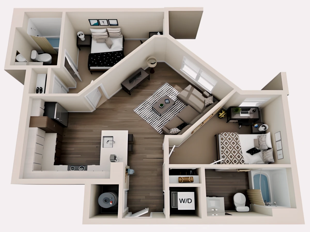 2 Rooms view 1