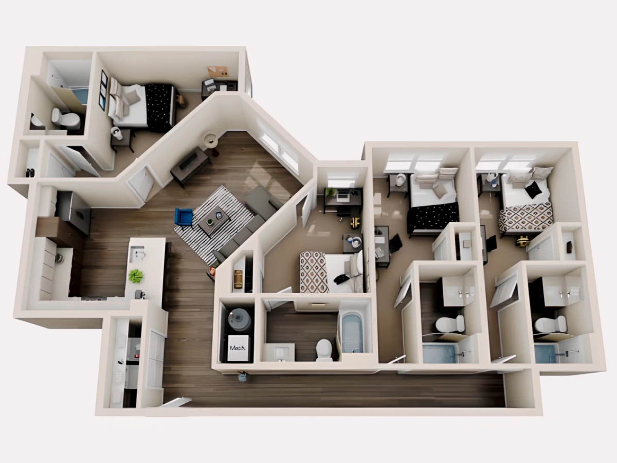 4 Rooms view 2