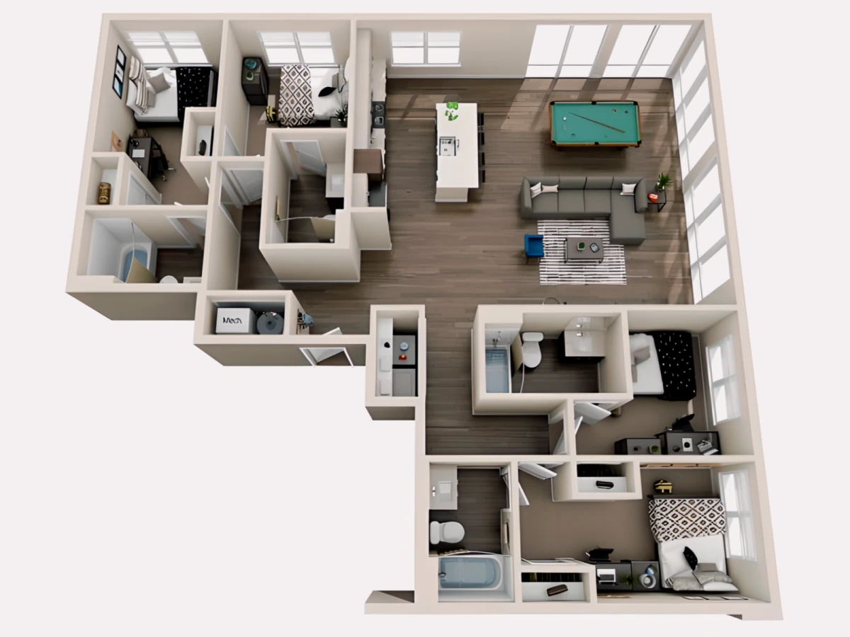4 Rooms view 2