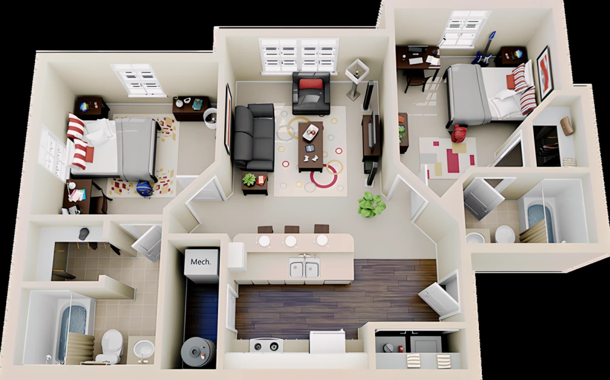 2 Rooms view 1