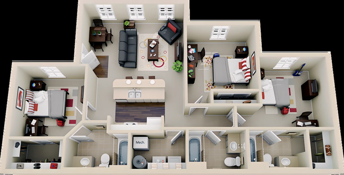 3 Rooms view 2