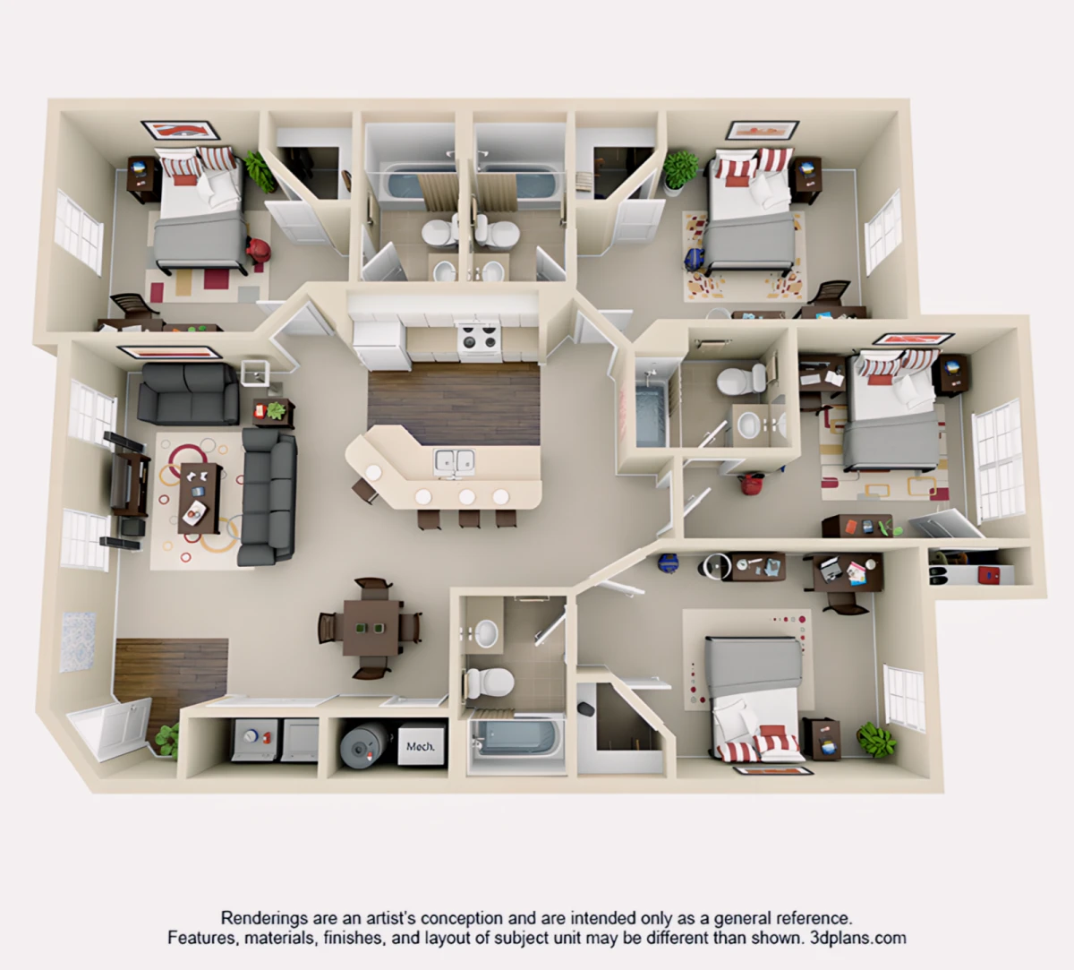 4 Rooms view 3