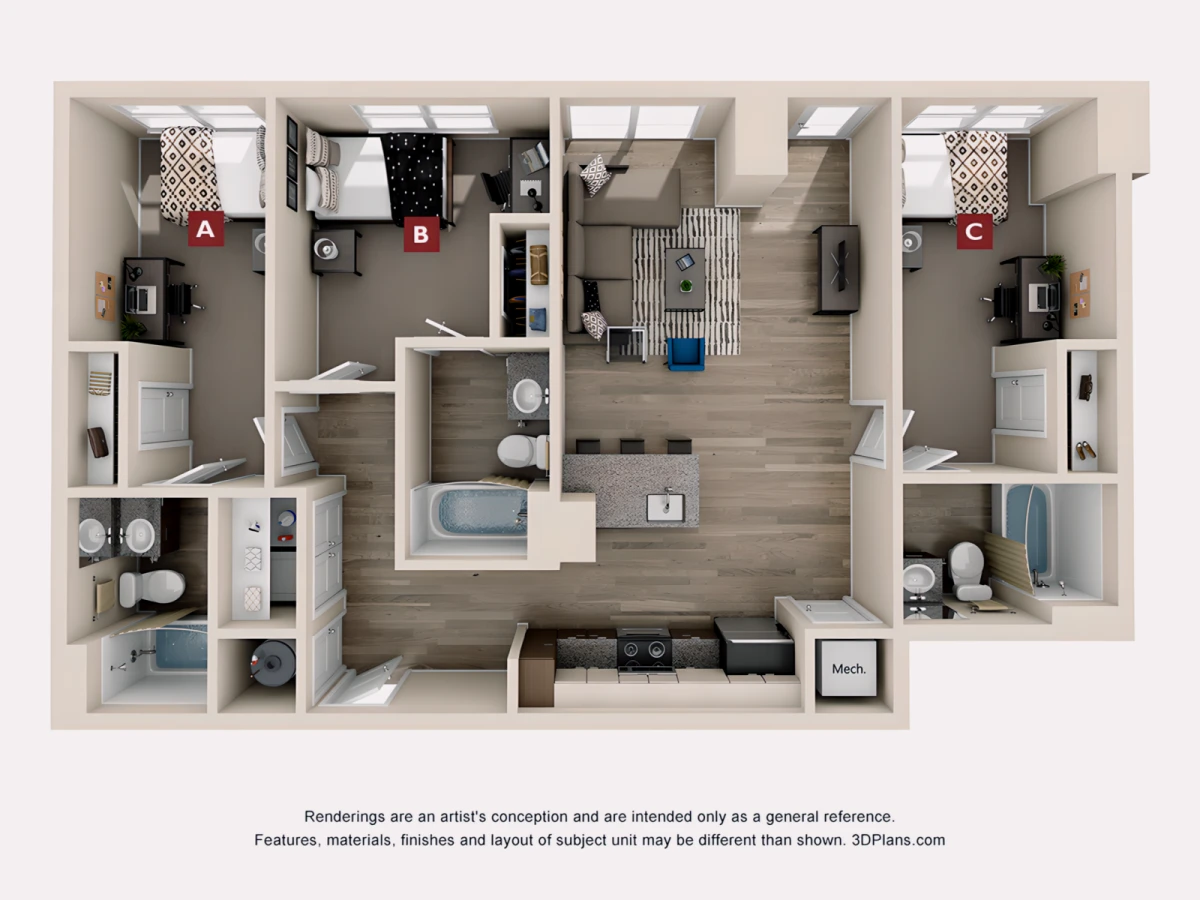 3 Rooms view 1