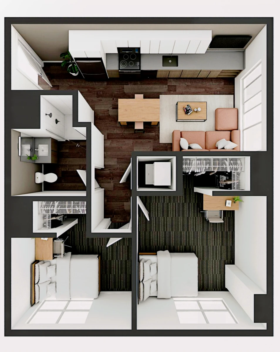 2 Bed 1 Bath B1