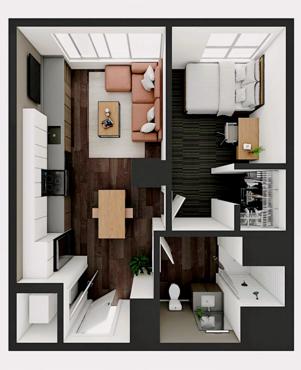 1 Bed 1 Bath A1