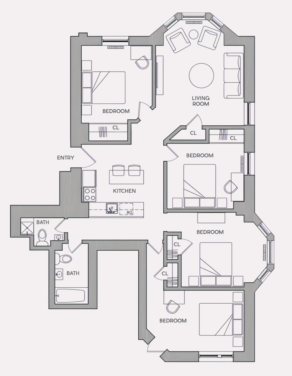 4 Rooms view 2