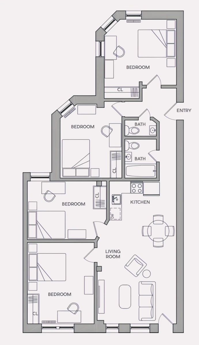 4 Rooms view 1