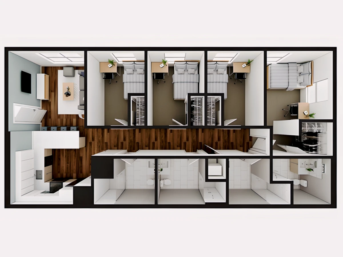 4 Rooms view 1