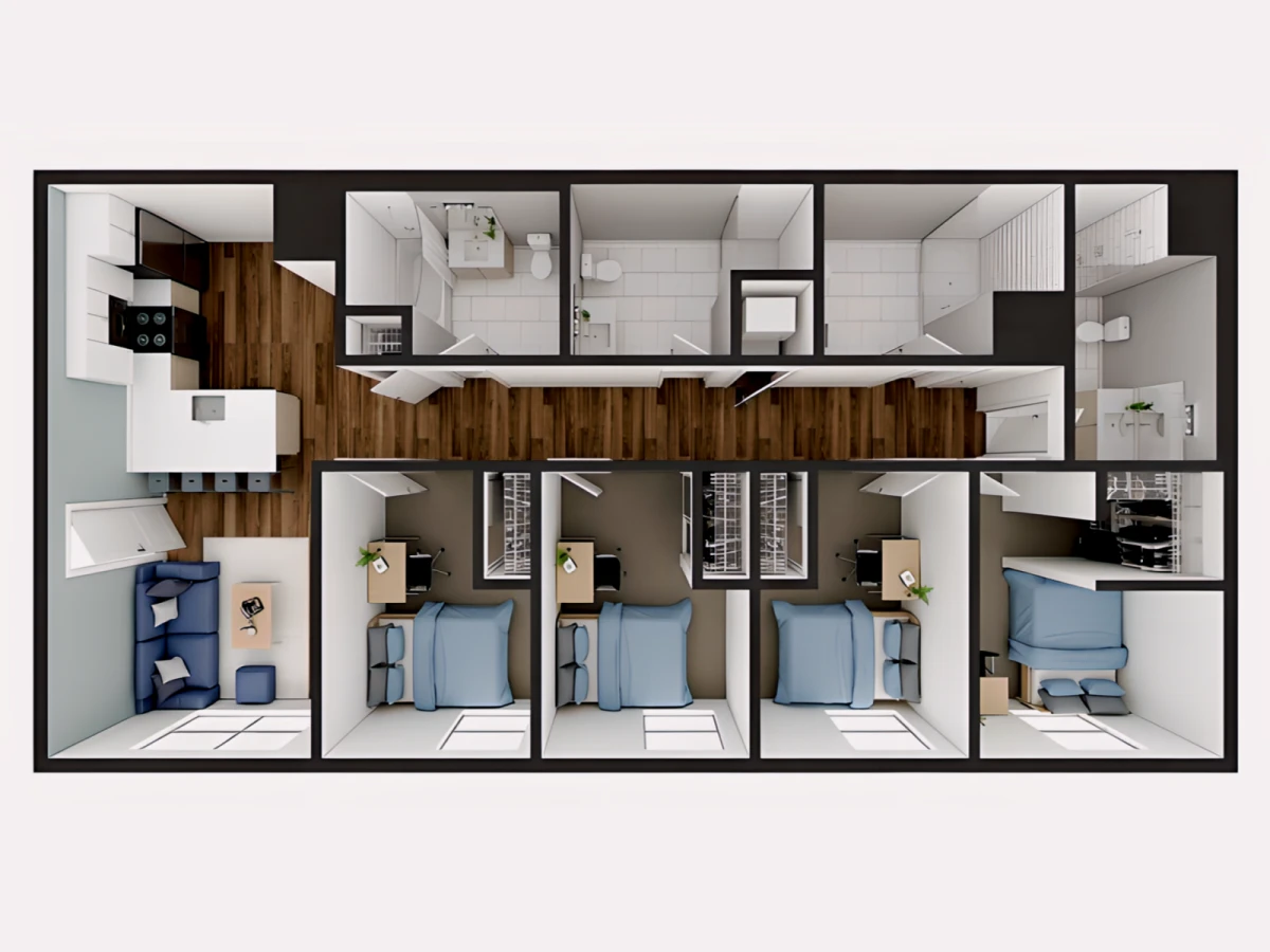 4 Rooms view 1