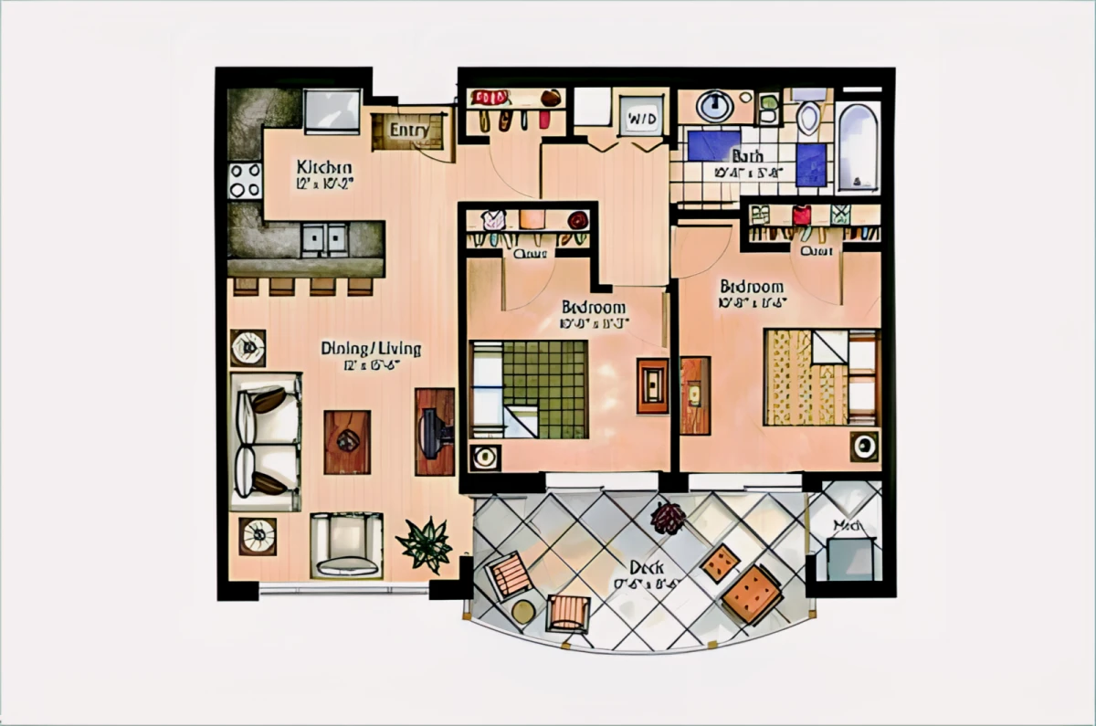 2 Bed 1 Bath The Wayne