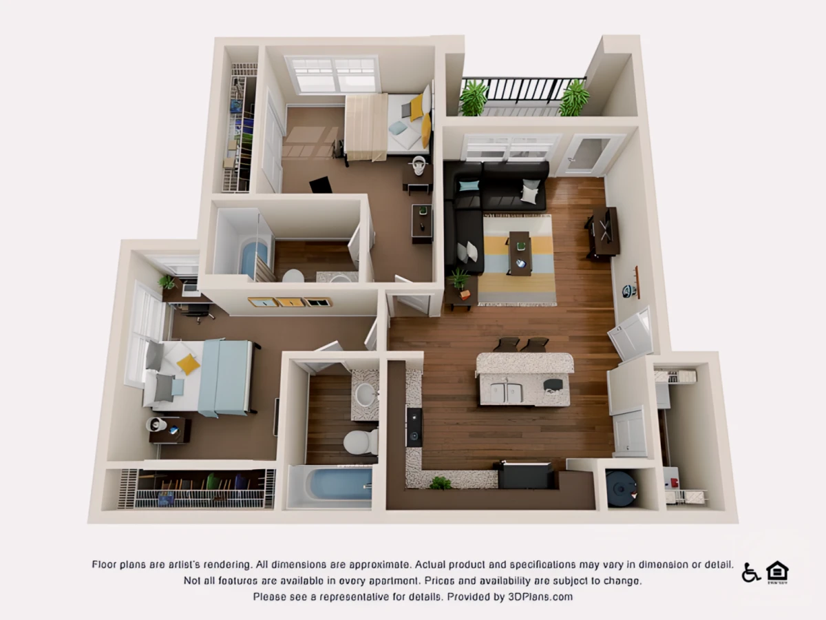 2 Rooms view 1