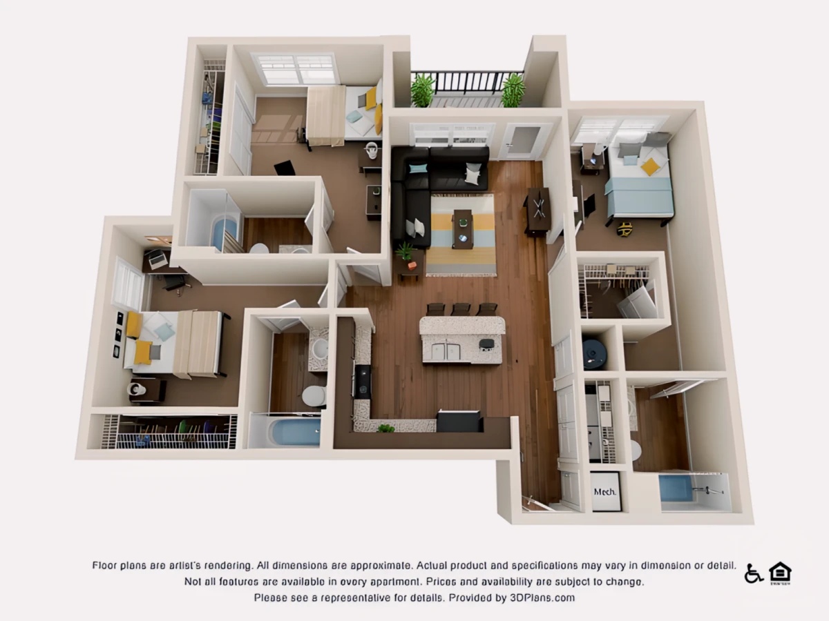 3 Rooms view 1