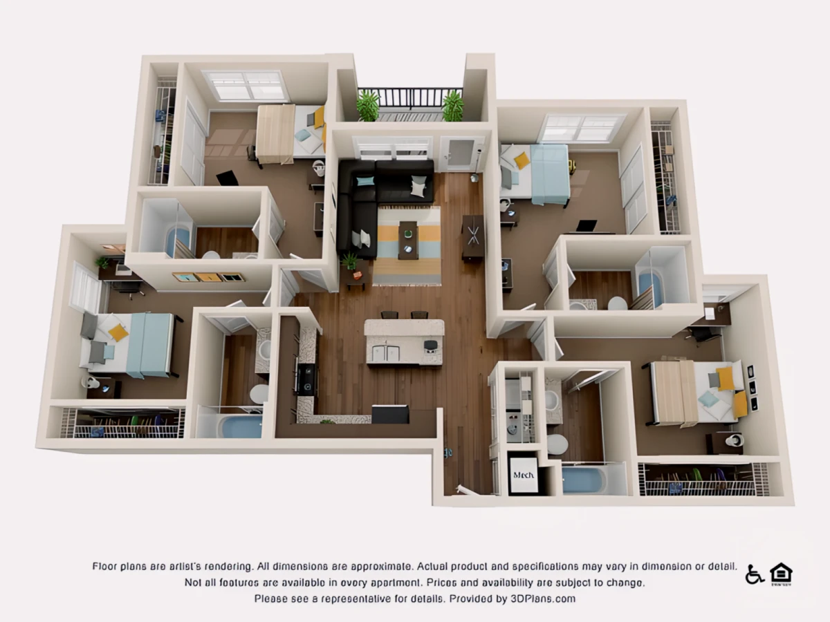 4 Rooms view 3