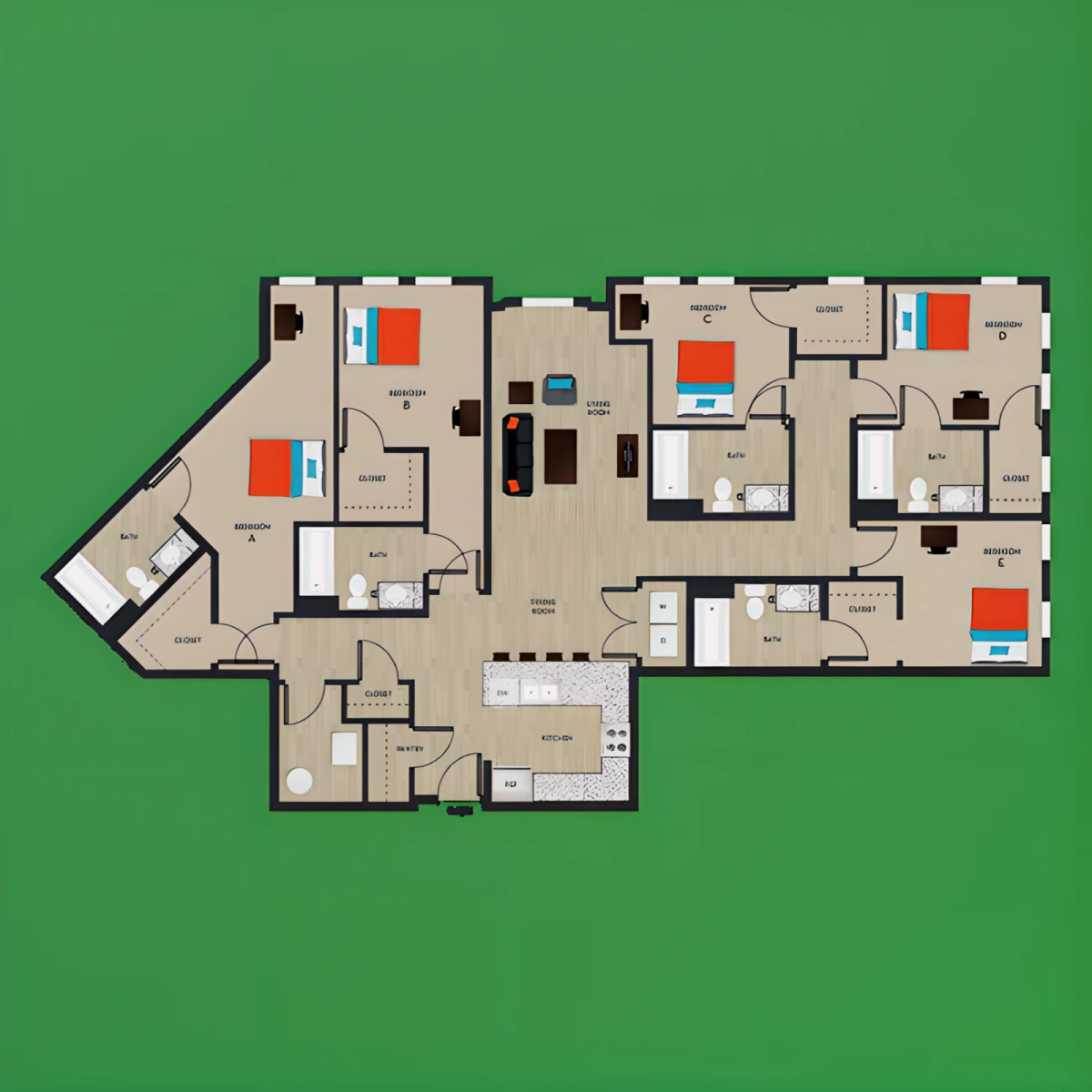 4 Rooms view 3
