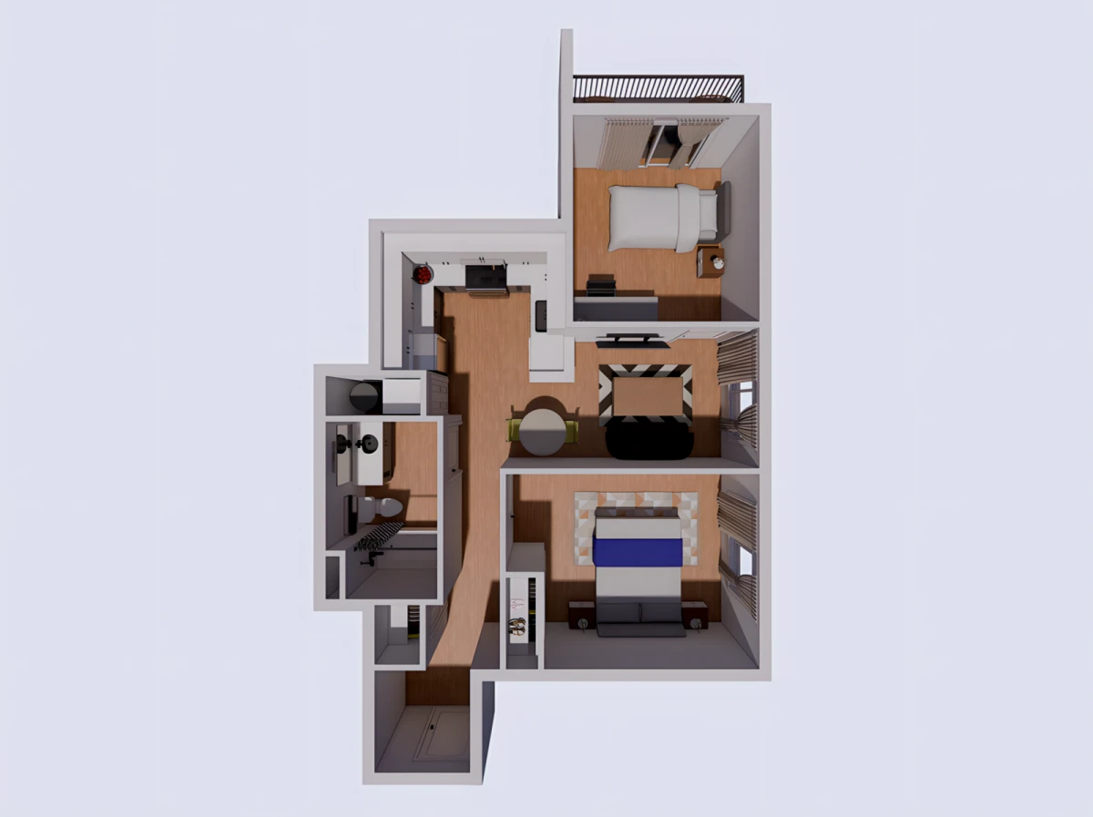 2 Rooms view 3