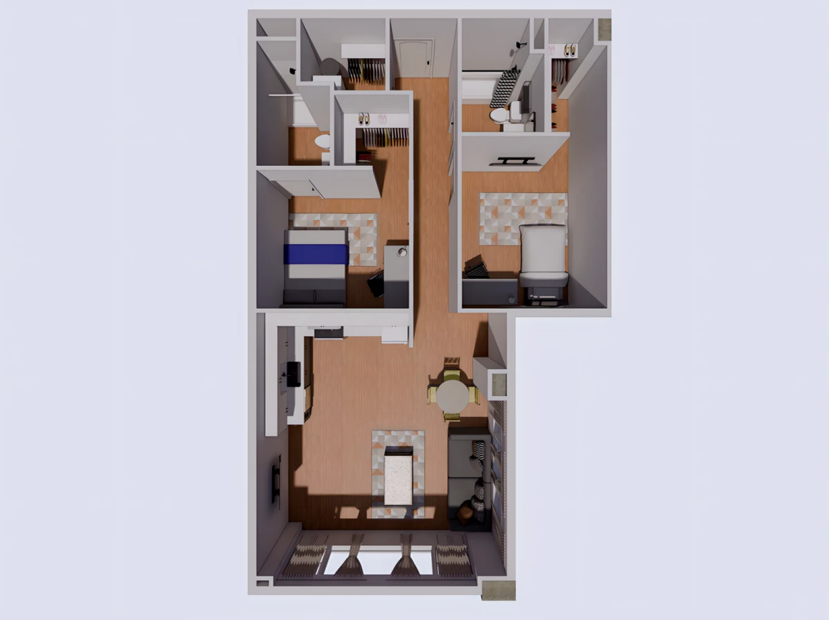 2 Rooms view 1