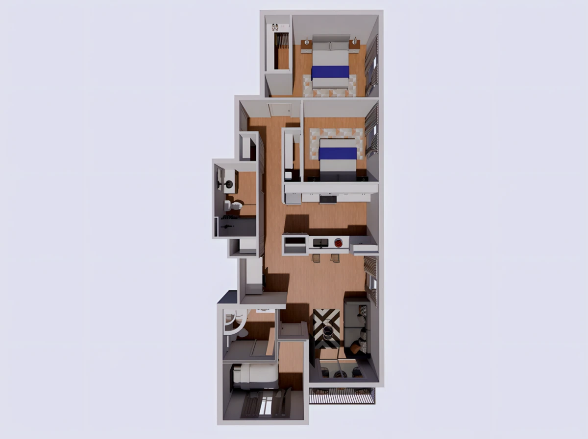 3 Rooms view 1