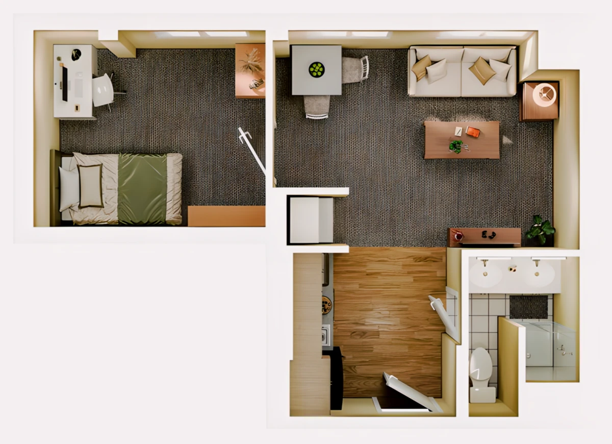 1BR/1BA Rooms view 3