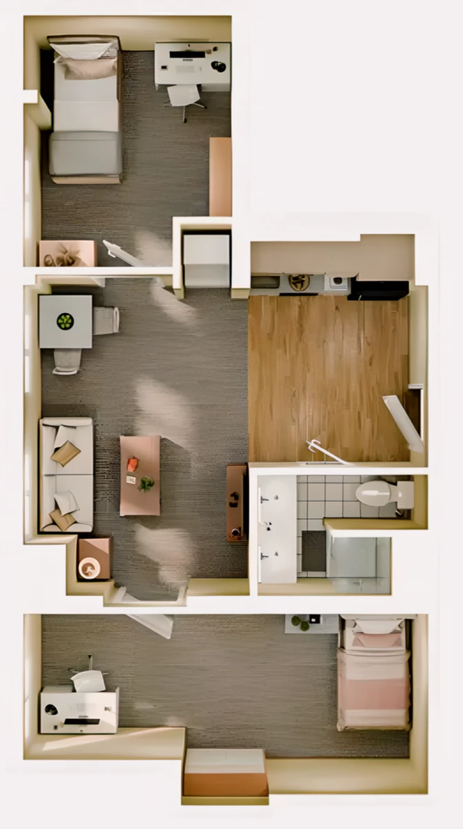3BR/2BA Rooms view 1
