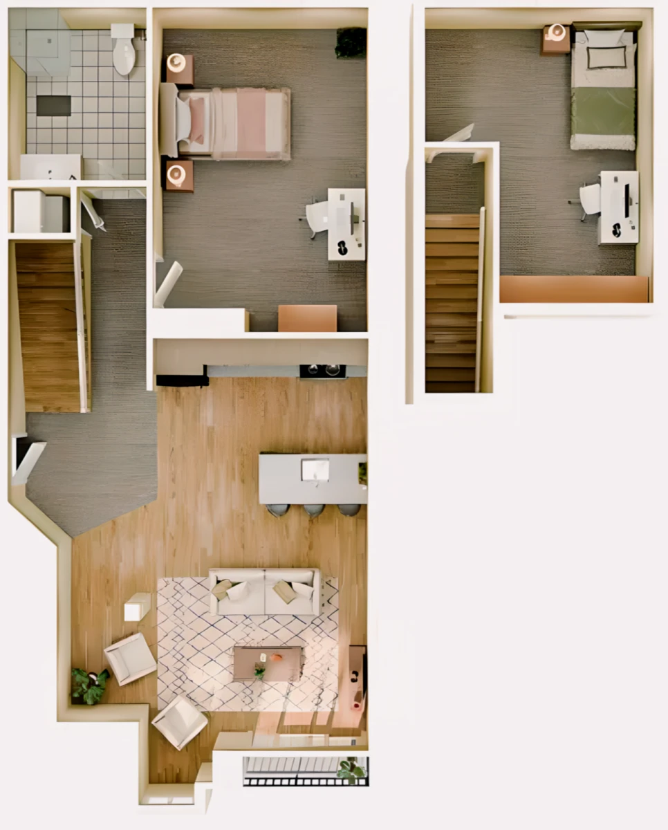 2BR/2BA Rooms view 4