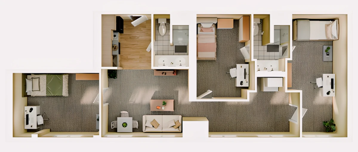 3BR/2BA Rooms view 2