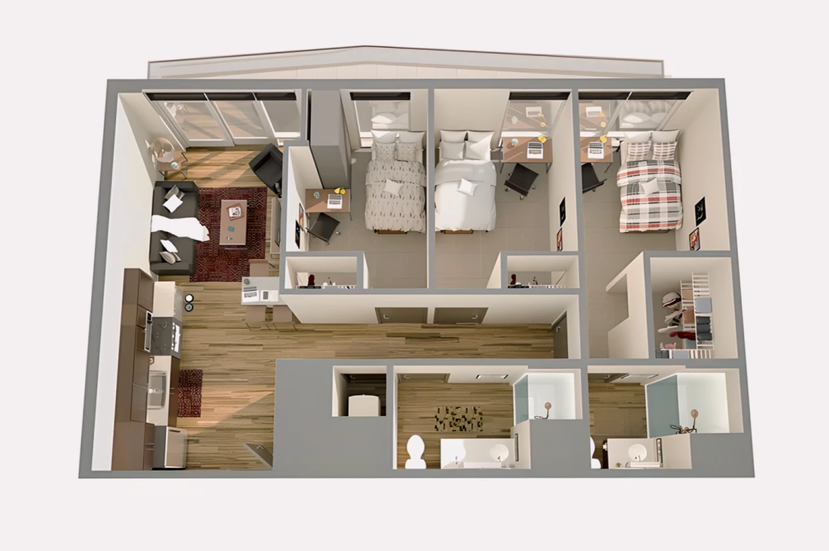 3 Rooms view 2