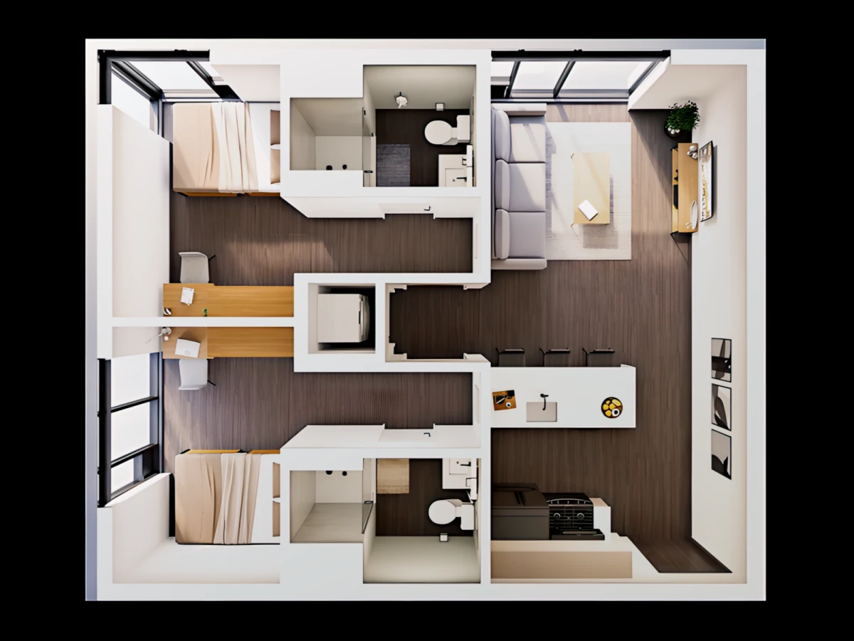 2 Rooms view 3