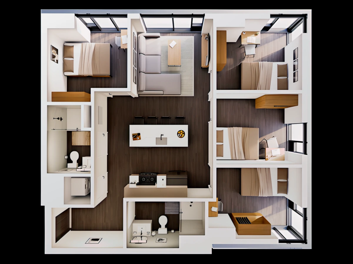 4 Rooms view 3
