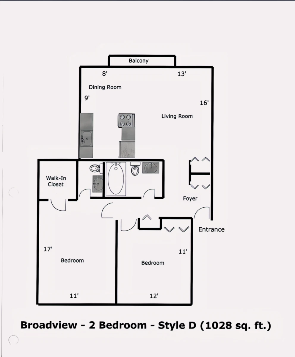 2 Bedroom 2 bathroom style d