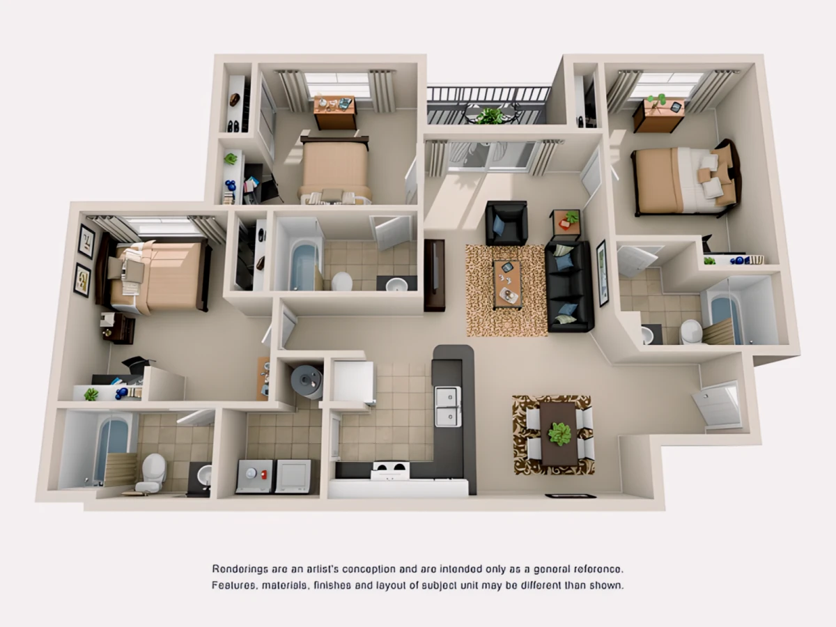 3 Rooms view 1