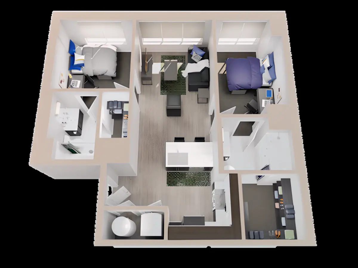2 Rooms view 3