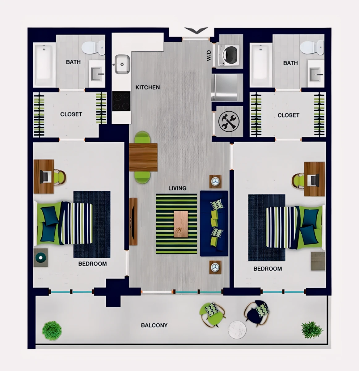 2 Rooms view 1