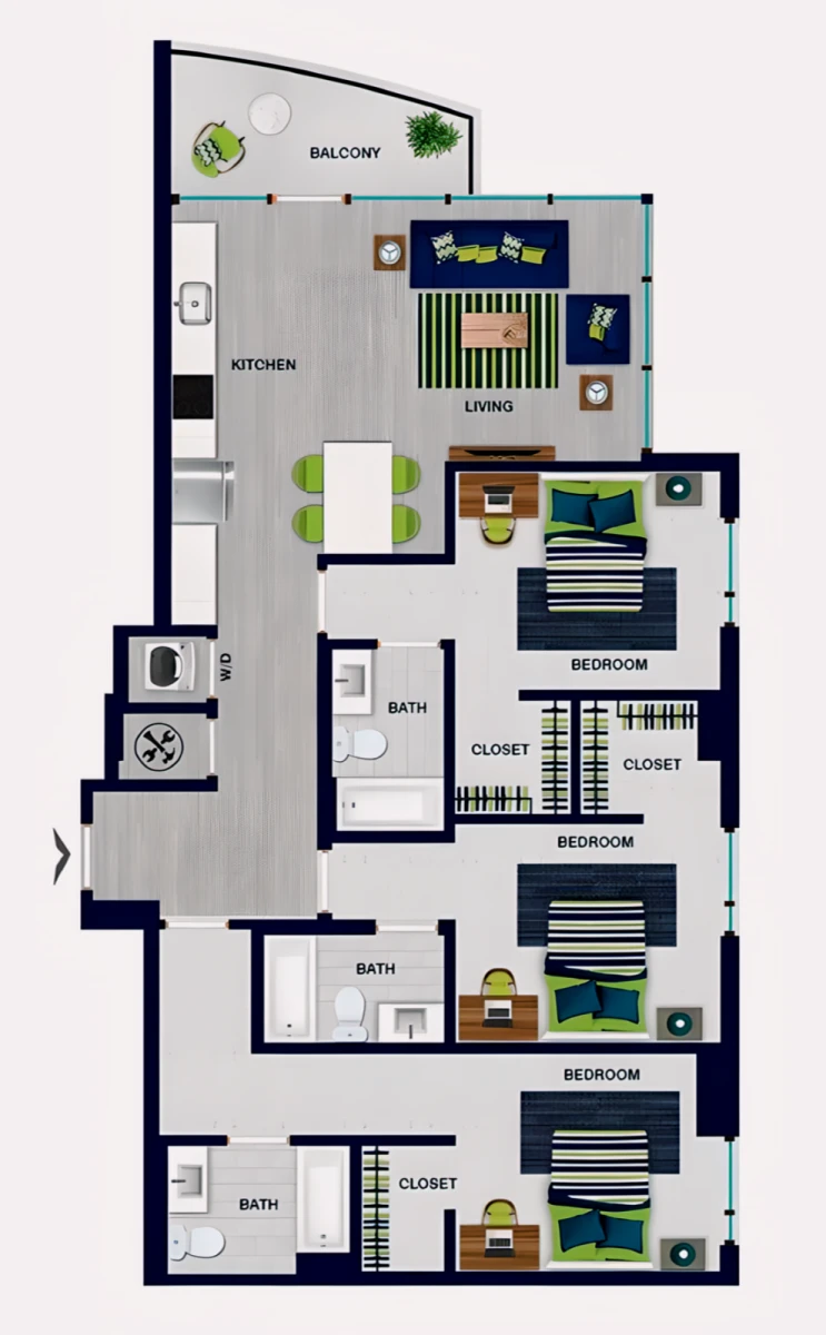 3 Rooms view 2