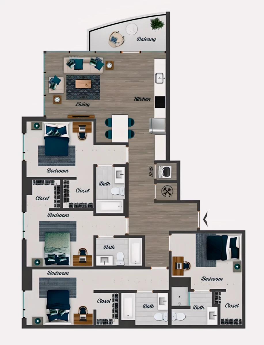 4 Rooms view 3