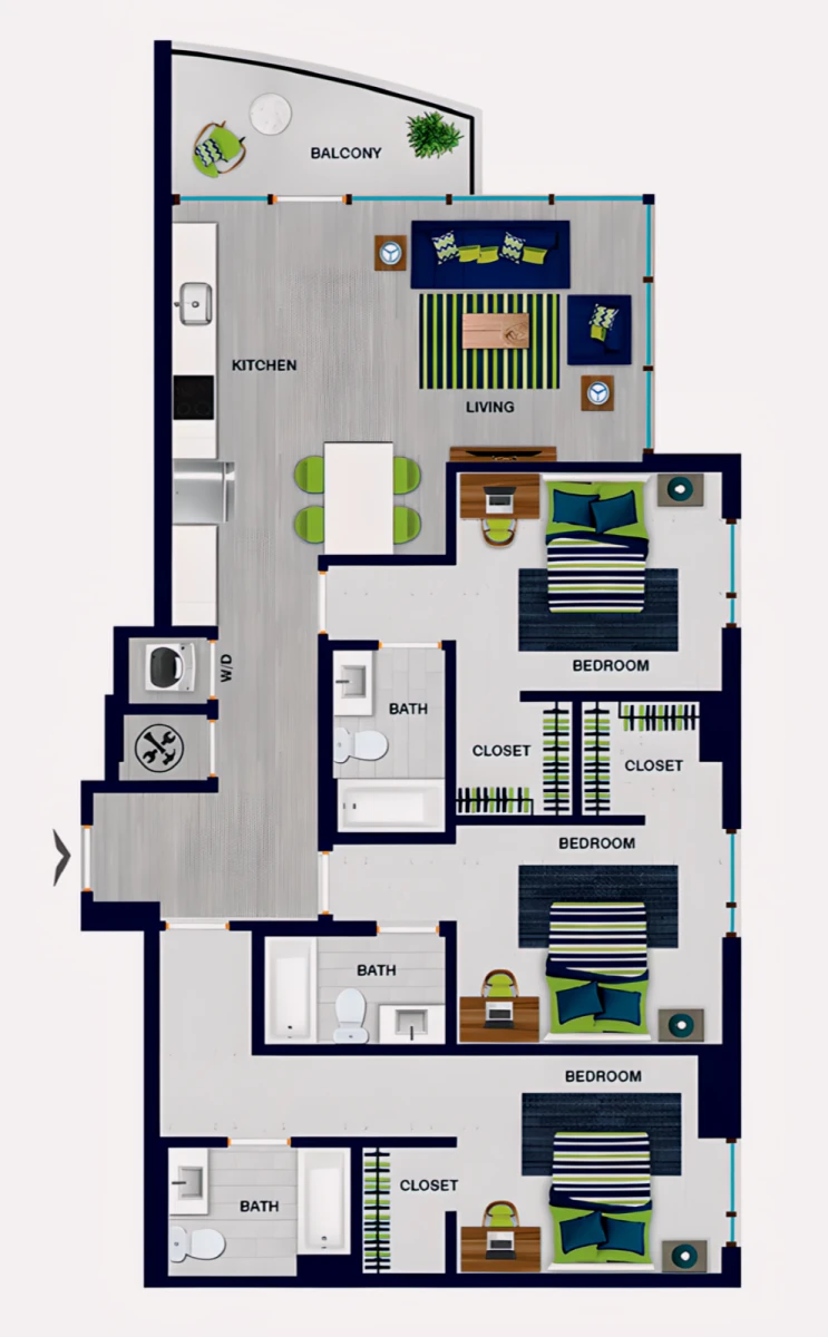 3 Rooms view 1