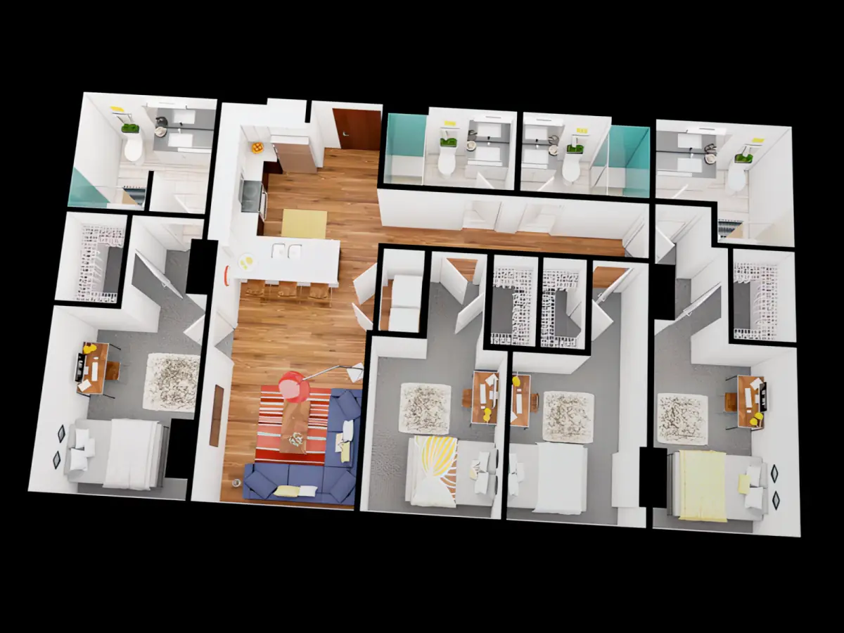 4 Rooms view 2