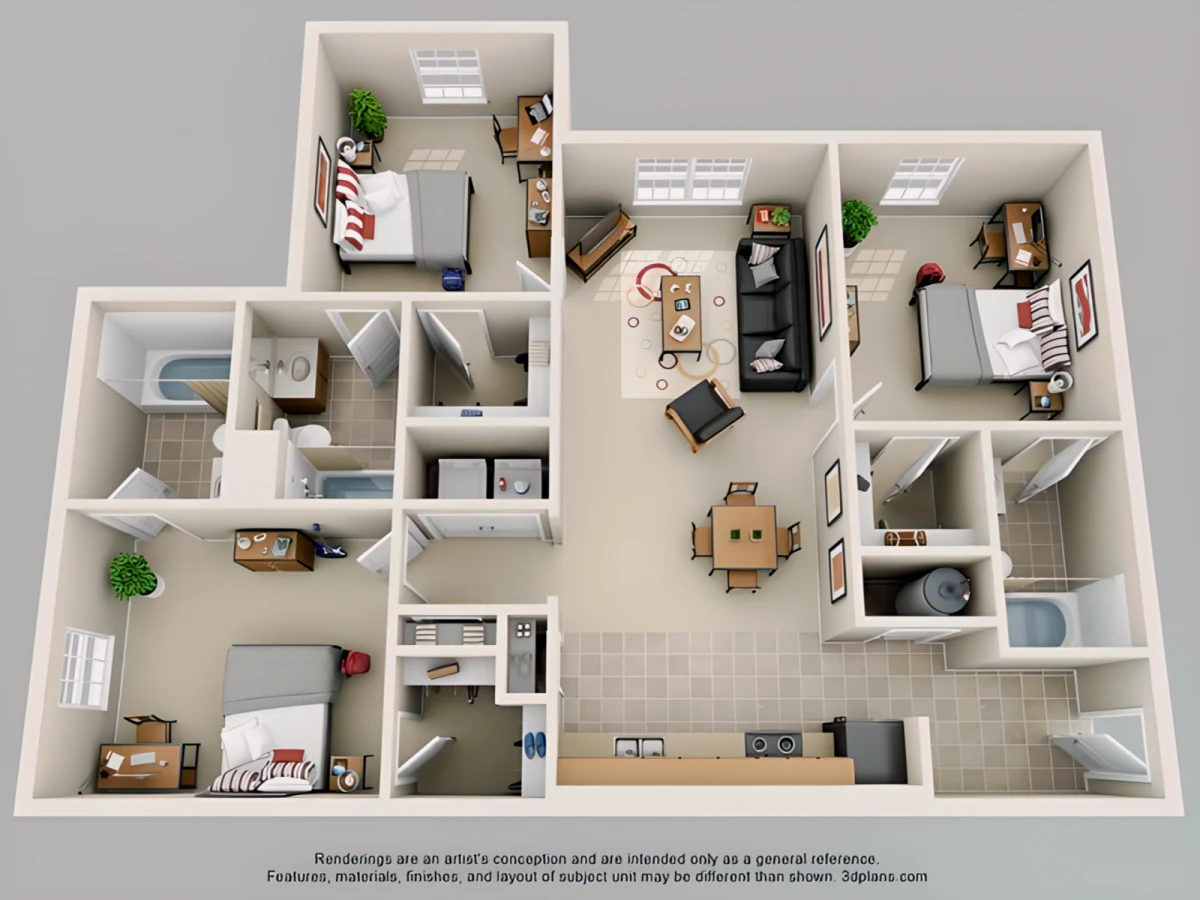 3bd / 3ba Scholar Furnished