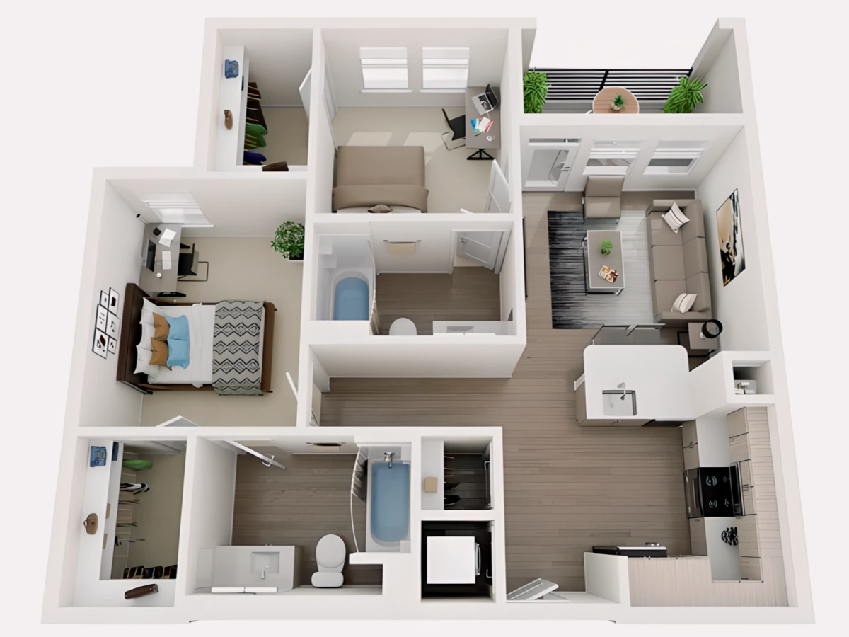 2 Rooms view 1